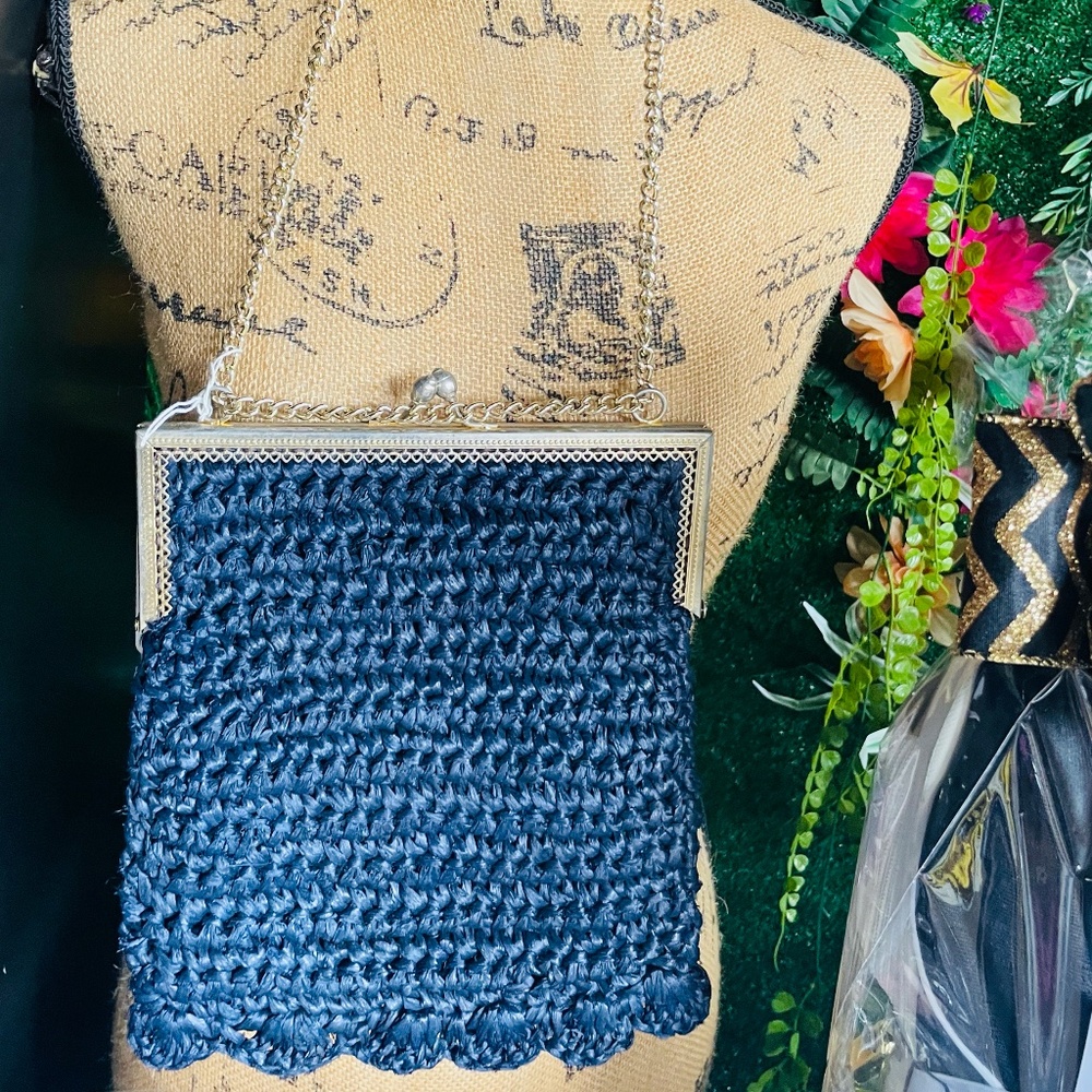 Vintage Crochet Style Handbag Made in Italy
